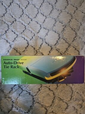 NIB Sharper Image Auto-Drive Tie Rack NEW OLD STOCK SEALED Holds 72 Ties